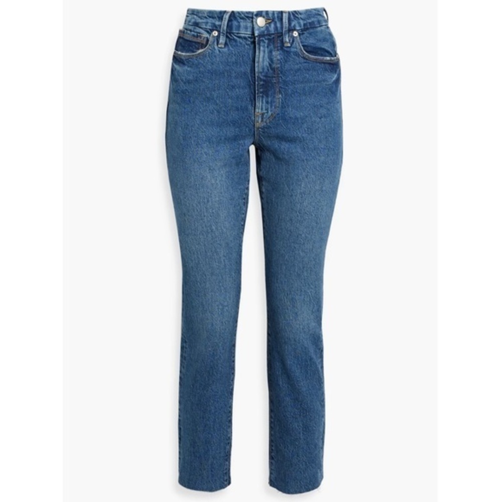 GOOD AMERICAN GOOD CLASSIC HIGH RISE RAW HEM NWT JEAN SZ 0/25